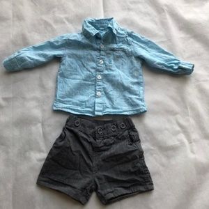 Baby Boy Formal Suit Shirt + Shorts 6 M